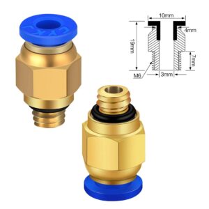 PC4-M6 Straight Thread to Tube Push-In Pneumatic Fitting