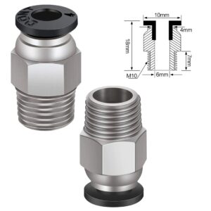 PC4-M10 Straight Thread to Tube Push-In Pneumatic Fitting